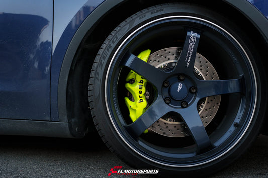 【TESLA MODEL Y 制動系統全面升級】BREMBO BM6 前輪競技套裝 + 後輪視覺美學方案｜螢光色系客製化改裝